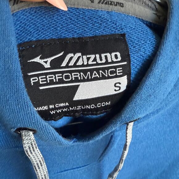Mizuno sz S Blue Performance Hoodie Pullover Lightweight Activewear - Picture 4 of 9